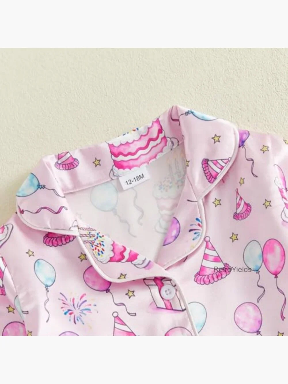 Toddler Girl Satin Pajama Set - Long Sleeve Button Down Top & Pants 2-Piece
